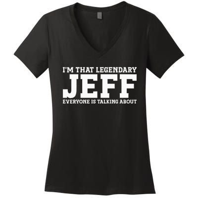 Jeff Personal Name First Name Funny Jeff Women's V-Neck T-Shirt