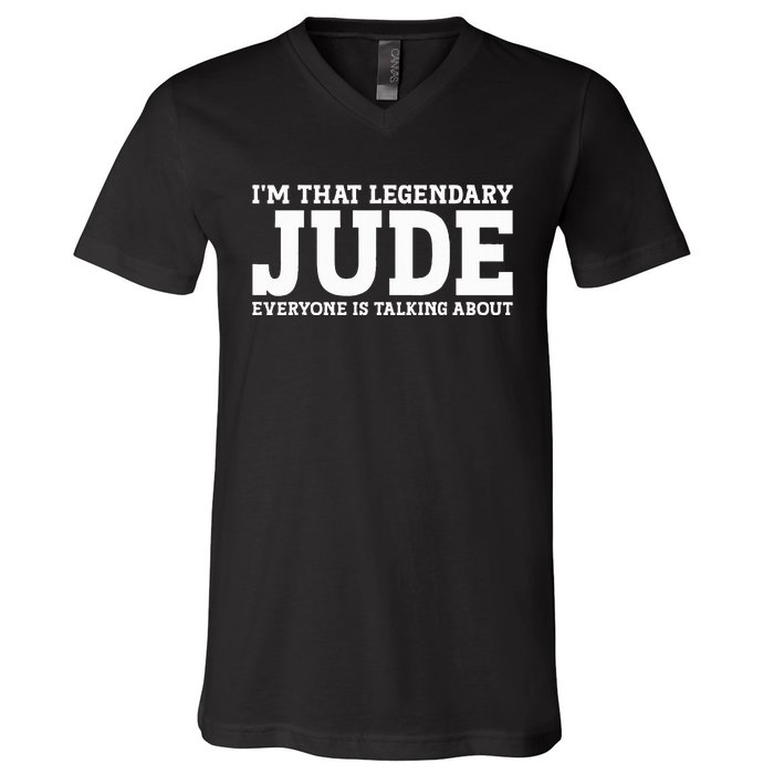 Jude Personal Name Funny Jude V-Neck T-Shirt