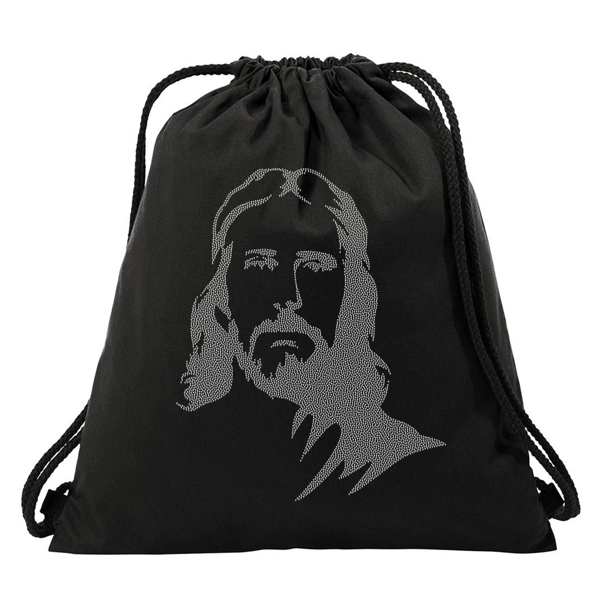 Jesus Portrait Outline Drawstring Bag