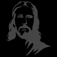 Jesus Portrait Outline Drawstring Bag