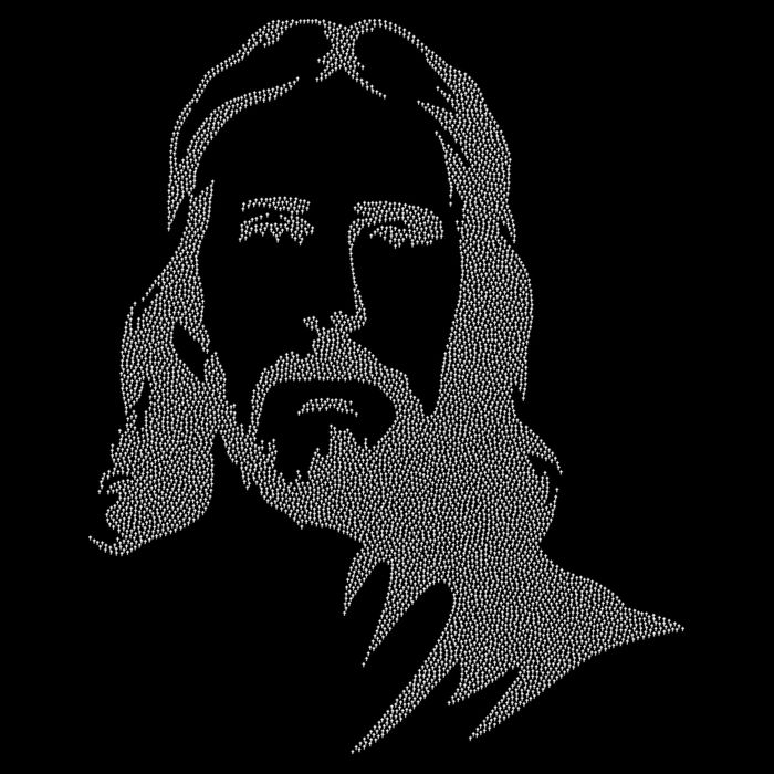 Jesus Portrait Outline Drawstring Bag