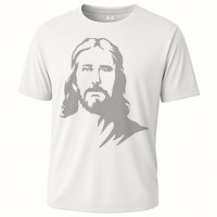 Jesus Portrait Outline Cooling Performance Crew T-Shirt
