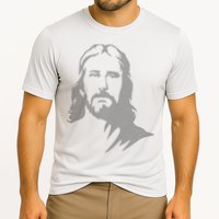 Jesus Portrait Outline Cooling Performance Crew T-Shirt