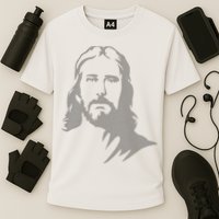 Jesus Portrait Outline Cooling Performance Crew T-Shirt
