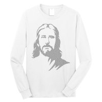 Jesus Portrait Outline Long Sleeve Shirt