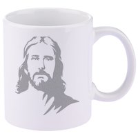Jesus Portrait Outline 11oz C Handle Ceramic Mug