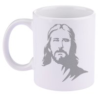 Jesus Portrait Outline 11oz C Handle Ceramic Mug