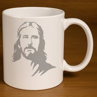 Jesus Portrait Outline 11oz C Handle Ceramic Mug