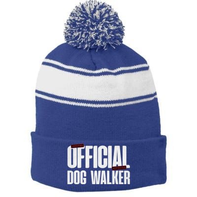 Joke Pet Owner Humor Dog Walker Training Dog Lovers Gift Stripe Pom Pom Beanie