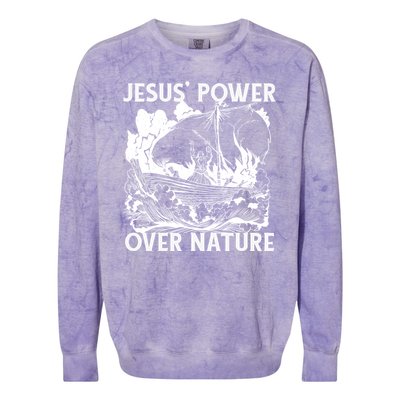 Jesus's Power Over Nature Colorblast Crewneck Sweatshirt