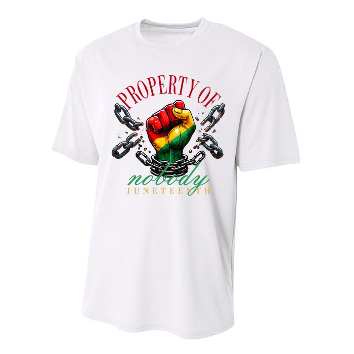 Juneteenth Property Of Nobody Performance Sprint T-Shirt