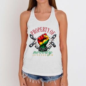 Juneteenth Property Of Nobody Women's Knotted Racerback Tank