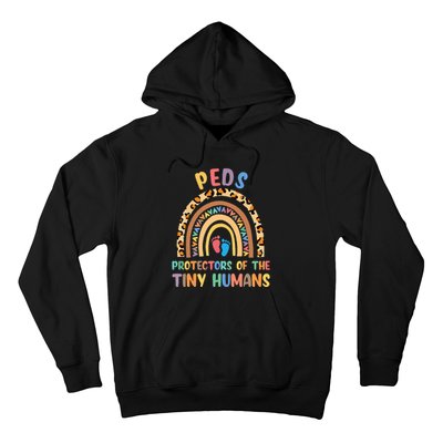 J8w0 Peds Protectors Of Tiny Humans Rainbow Pediatrics Nurse Hoodie