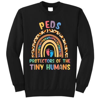 J8w0 Peds Protectors Of Tiny Humans Rainbow Pediatrics Nurse Sweatshirt