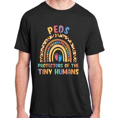 J8w0 Peds Protectors Of Tiny Humans Rainbow Pediatrics Nurse Adult ChromaSoft Performance T-Shirt