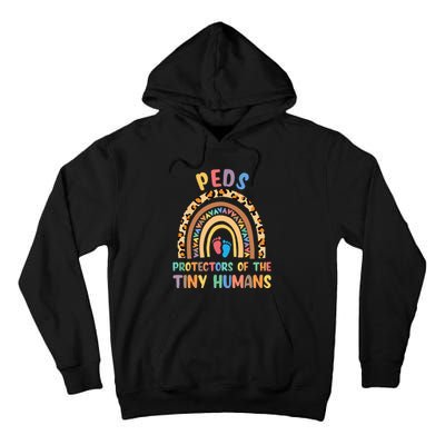 J8w0 Peds Protectors Of Tiny Humans Rainbow Pediatrics Nurse Tall Hoodie