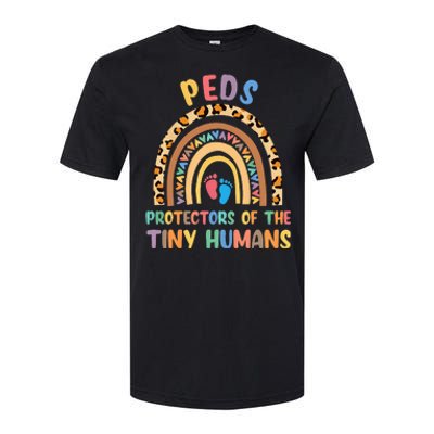 J8w0 Peds Protectors Of Tiny Humans Rainbow Pediatrics Nurse Softstyle CVC T-Shirt