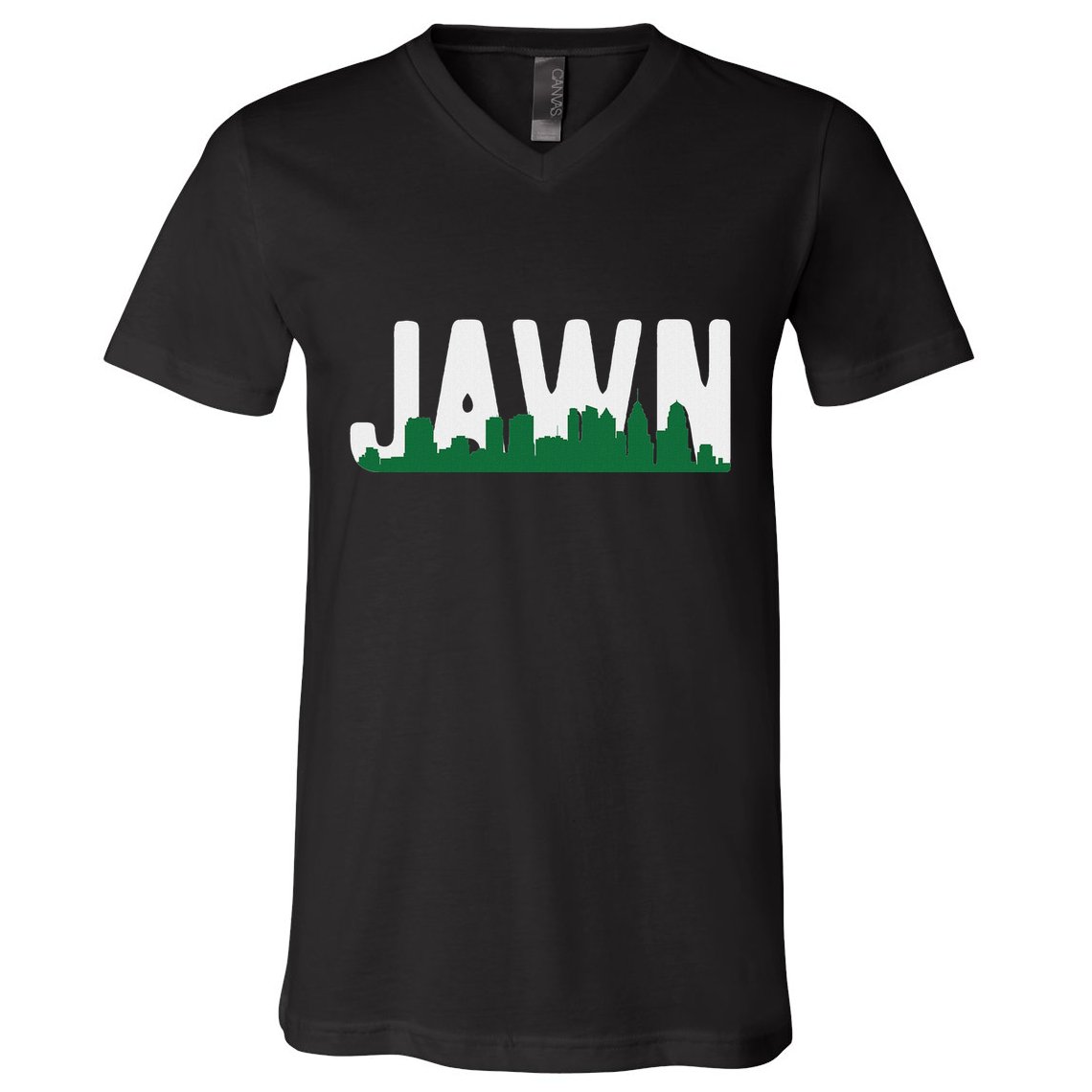 Jawn Philadelphia Pride Slang City Skyline Local Love V-Neck T-Shirt