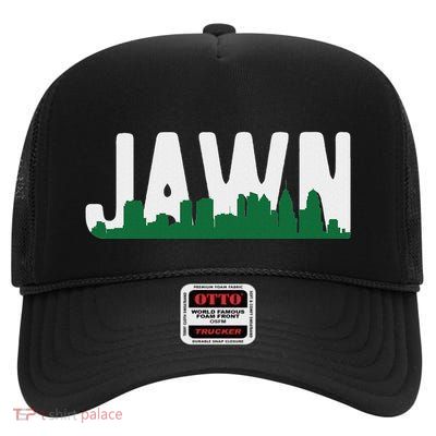 Jawn Philadelphia Pride Slang City Skyline Local Love High Crown Mesh Back Trucker Hat