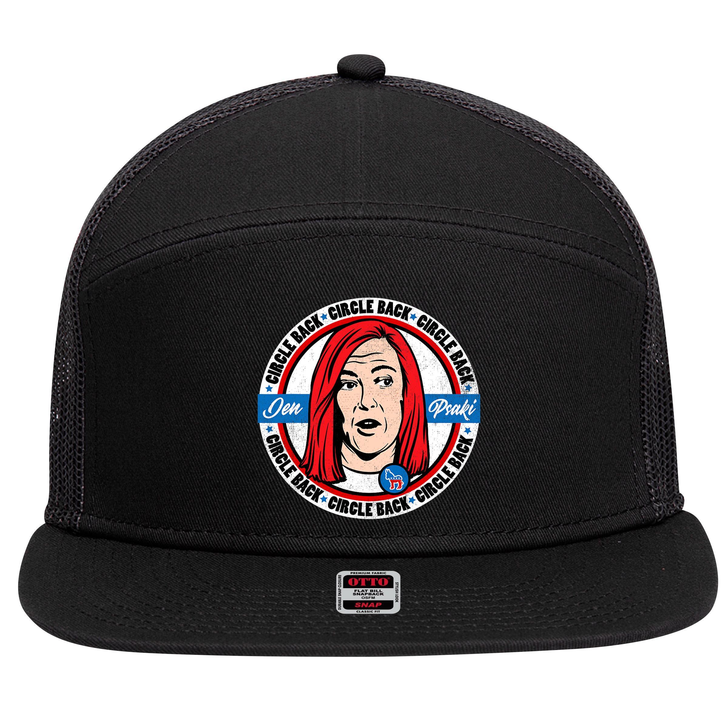 Jen Psaki Press Secretary Funny 7 Panel Mesh Trucker Snapback Hat