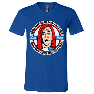 Jen Psaki Press Secretary Funny V-Neck T-Shirt