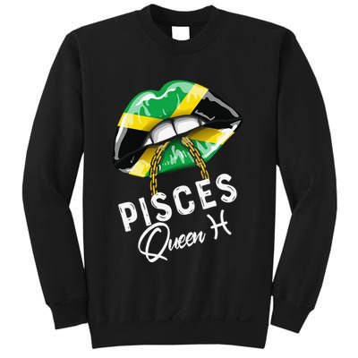 Jamaica Pisces Queen Zodiac Birthday Jamaican Wo Lips Sweatshirt