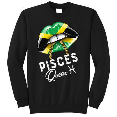 Jamaica Pisces Queen Zodiac Birthday Jamaican Wo Lips Sweatshirt