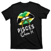 Jamaica Pisces Queen Zodiac Birthday Jamaican Wo Lips T-Shirt