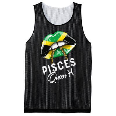 Jamaica Pisces Queen Zodiac Birthday Jamaican Wo Lips Mesh Reversible Basketball Jersey Tank