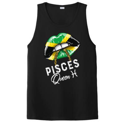 Jamaica Pisces Queen Zodiac Birthday Jamaican Wo Lips PosiCharge Competitor Tank