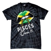 Jamaica Pisces Queen Zodiac Birthday Jamaican Wo Lips Tie-Dye T-Shirt