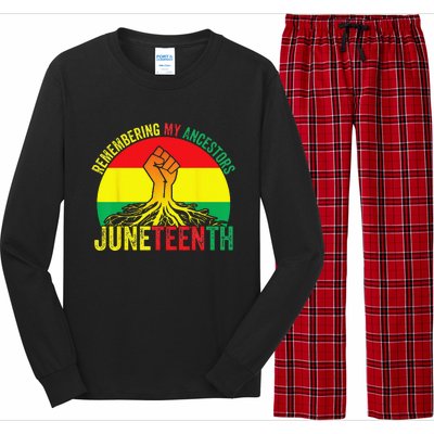 Juneteenth Pride Remembering My Ancestors Black Freedom Long Sleeve Pajama Set