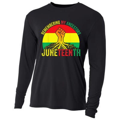 Juneteenth Pride Remembering My Ancestors Black Freedom Cooling Performance Long Sleeve Crew