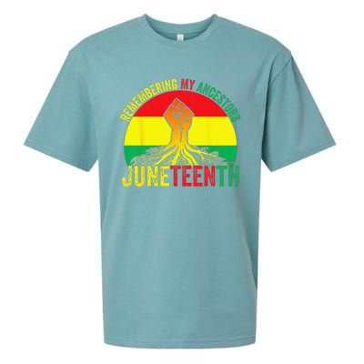 Juneteenth Pride Remembering My Ancestors Black Freedom Sueded Cloud Jersey T-Shirt