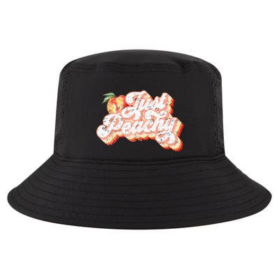 Just Peachy Retro 70s Georgia Peaches Summer Fruit Cool Comfort Performance Bucket Hat