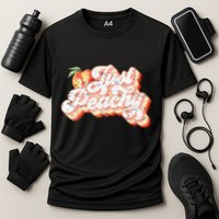Just Peachy Retro 70s Georgia Peaches Summer Fruit Cooling Performance Crew T-Shirt