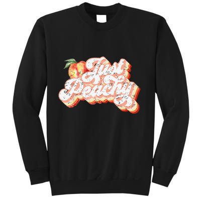 Just Peachy Retro 70s Georgia Peaches Summer Fruit Sweatshirt