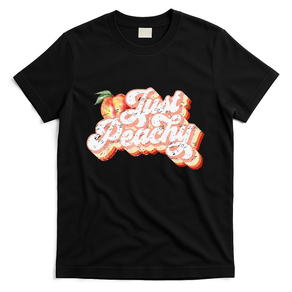 Just Peachy Retro 70s Georgia Peaches Summer Fruit T-Shirt