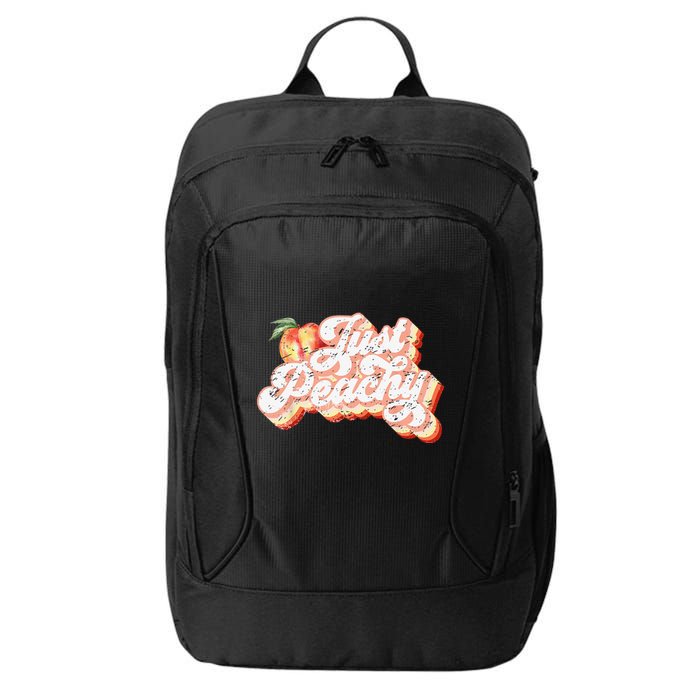 Just Peachy Retro 70s Georgia Peaches Summer Fruit City Backpack