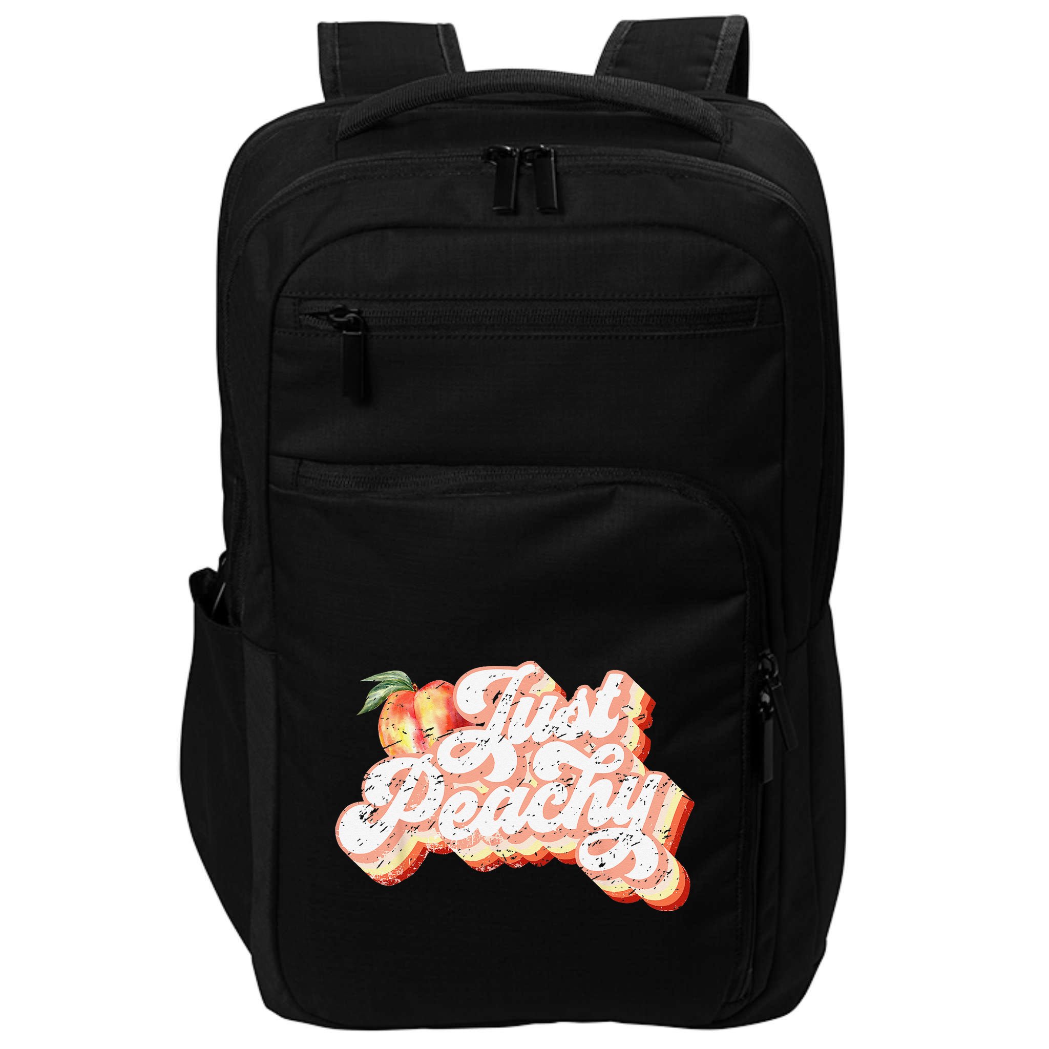 Just Peachy Retro 70s Georgia Peaches Summer Fruit Impact Tech Backpack