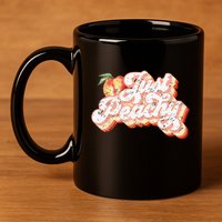 Just Peachy Retro 70s Georgia Peaches Summer Fruit 11oz C Handle Ceramic Mug