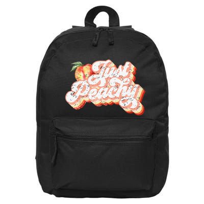 Just Peachy Retro 70s Georgia Peaches Summer Fruit 16 in Basic Backpack
