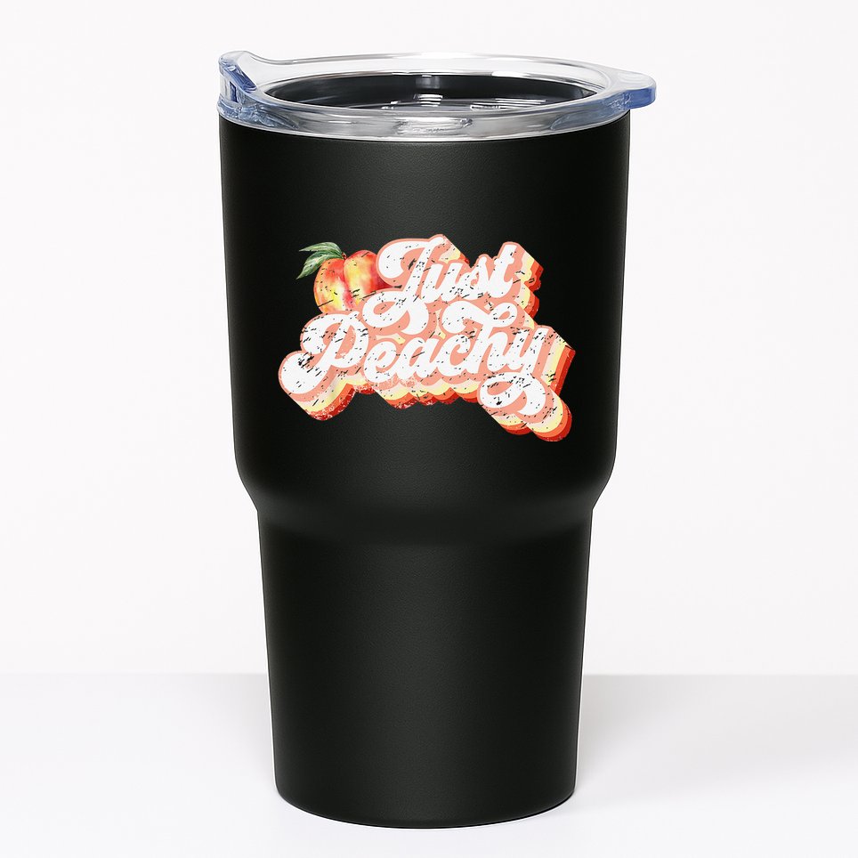 Just Peachy Retro 70s Georgia Peaches Summer Fruit Tumbler