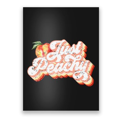 Just Peachy Retro 70s Georgia Peaches Summer Fruit Poster