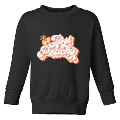 Just Peachy Retro 70s Georgia Peaches Summer Fruit Toddler Sweatshirt