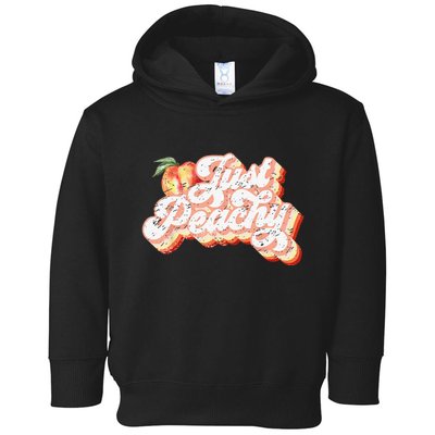 Just Peachy Retro 70s Georgia Peaches Summer Fruit Toddler Hoodie