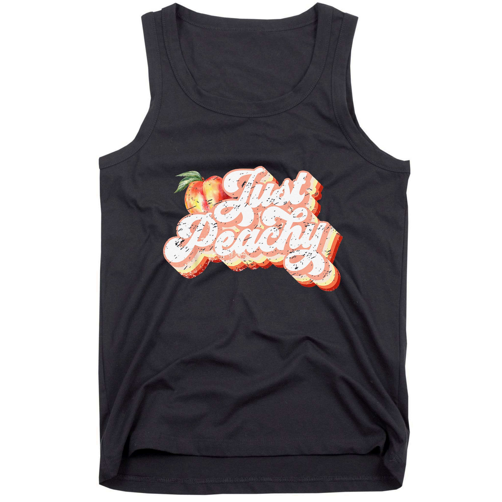 Just Peachy Retro 70s Georgia Peaches Summer Fruit Tank Top