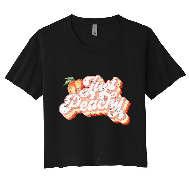 Just Peachy Retro 70s Georgia Peaches Summer Fruit Crop Top