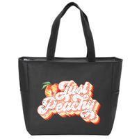 Just Peachy Retro 70s Georgia Peaches Summer Fruit Zip Tote Bag