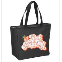 Just Peachy Retro 70s Georgia Peaches Summer Fruit Zip Tote Bag